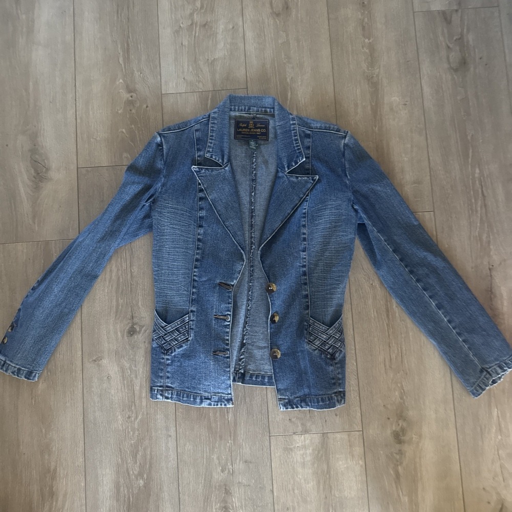 Lauren Ralph Lauren Denim Jean Blazer Jacket Womens Small Vintage
